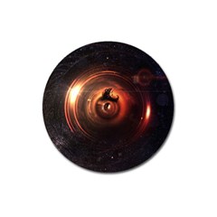 Steampunk Airship Sailing The Stars Of Deep Space Magnet 3  (round) by jayaprime