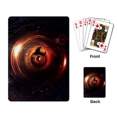 Steampunk Airship Sailing The Stars Of Deep Space Playing Card by jayaprime