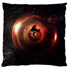 Steampunk Airship Sailing The Stars Of Deep Space Large Cushion Case (two Sides) by jayaprime