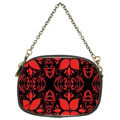 Christmas Red And Black Background Chain Purses (one Side)  by Sapixe