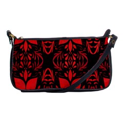 Christmas Red And Black Background Shoulder Clutch Bags