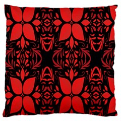 Christmas Red And Black Background Large Flano Cushion Case (one Side)