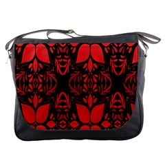 Christmas Red And Black Background Messenger Bags by Sapixe
