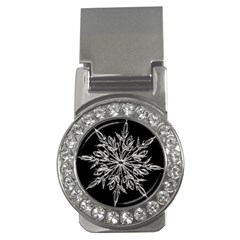 Ice Crystal Ice Form Frost Fabric Money Clips (cz) 