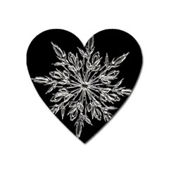 Ice Crystal Ice Form Frost Fabric Heart Magnet