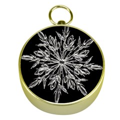 Ice Crystal Ice Form Frost Fabric Gold Compasses
