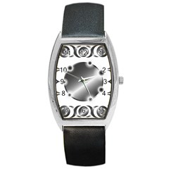 Metal Circle Background Ring Barrel Style Metal Watch