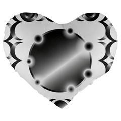 Metal Circle Background Ring Large 19  Premium Flano Heart Shape Cushions