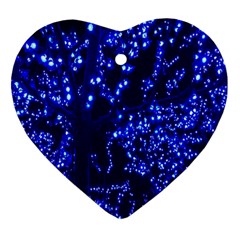 Lights Blue Tree Night Glow Ornament (heart)