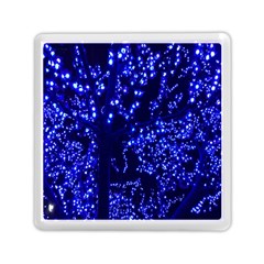 Lights Blue Tree Night Glow Memory Card Reader (square) 