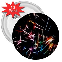 Lights Star Sky Graphic Night 3  Buttons (10 Pack)  by Sapixe