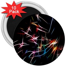 Lights Star Sky Graphic Night 3  Magnets (10 Pack)  by Sapixe