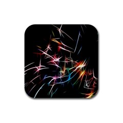 Lights Star Sky Graphic Night Rubber Square Coaster (4 Pack) 