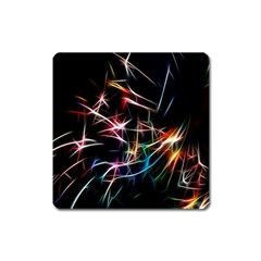 Lights Star Sky Graphic Night Square Magnet by Sapixe