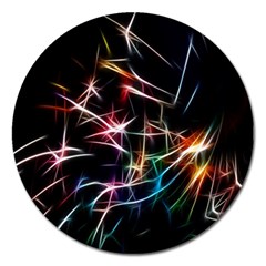 Lights Star Sky Graphic Night Magnet 5  (round) by Sapixe