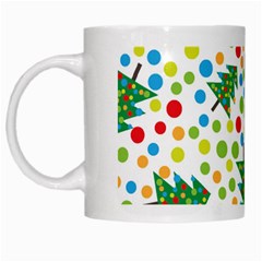 Pattern Circle Multi Color White Mugs by Sapixe