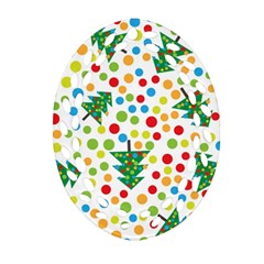 Pattern Circle Multi Color Oval Filigree Ornament (two Sides) by Sapixe