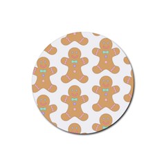 Pattern Christmas Biscuits Pastries Rubber Round Coaster (4 Pack) 