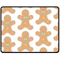 Pattern Christmas Biscuits Pastries Double Sided Fleece Blanket (medium)  by Sapixe