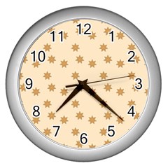 Pattern Gingerbread Star Wall Clocks (silver) 