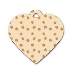 Pattern Gingerbread Star Dog Tag Heart (one Side) by Sapixe