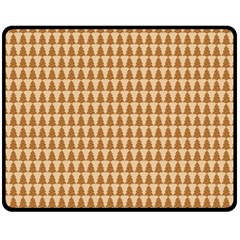 Pattern Gingerbread Brown Fleece Blanket (medium)  by Sapixe