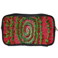 Red Green Swirl Twirl Colorful Toiletries Bags by Sapixe