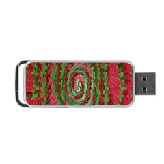 Red Green Swirl Twirl Colorful Portable Usb Flash (two Sides) by Sapixe