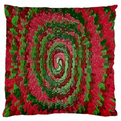 Red Green Swirl Twirl Colorful Large Flano Cushion Case (one Side) by Sapixe