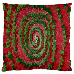 Red Green Swirl Twirl Colorful Large Flano Cushion Case (two Sides)
