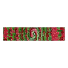 Red Green Swirl Twirl Colorful Velvet Scrunchie by Sapixe