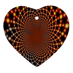 Pattern Texture Star Rings Heart Ornament (two Sides)