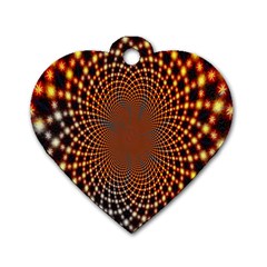 Pattern Texture Star Rings Dog Tag Heart (two Sides) by Sapixe