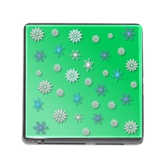 Snowflakes Winter Christmas Overlay Memory Card Reader (square) by Sapixe