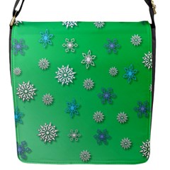 Snowflakes Winter Christmas Overlay Flap Messenger Bag (s) by Sapixe