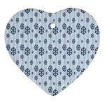 Snowflakes Winter Christmas Card Heart Ornament (Two Sides) Back