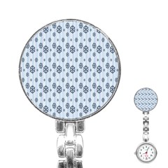 Snowflakes Winter Christmas Card Stainless Steel Nurses Watch