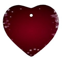 Star Background Christmas Red Heart Ornament (two Sides) by Sapixe