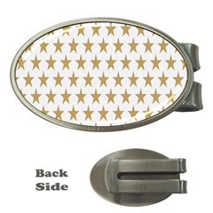 Star Background Gold White Money Clips (oval)  by Sapixe