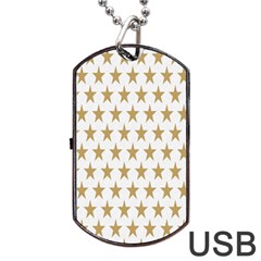 Star Background Gold White Dog Tag Usb Flash (one Side) by Sapixe