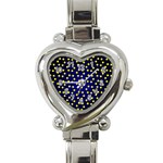 Star Christmas Red Yellow Heart Italian Charm Watch Front