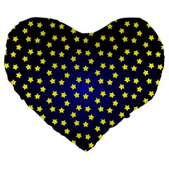 Star Christmas Red Yellow Large 19  Premium Flano Heart Shape Cushions by Sapixe