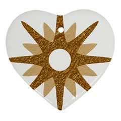 Star Golden Glittering Yellow Rays Ornament (heart)