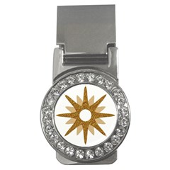 Star Golden Glittering Yellow Rays Money Clips (cz)  by Sapixe
