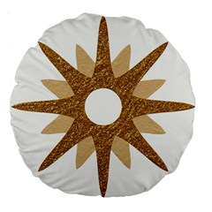 Star Golden Glittering Yellow Rays Large 18  Premium Round Cushions