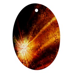 Star Sky Graphic Night Background Ornament (Oval)