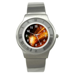 Star Sky Graphic Night Background Stainless Steel Watch