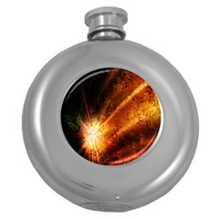 Star Sky Graphic Night Background Round Hip Flask (5 oz)