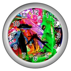 1073194 230077083819951 789389796 O - Triplets-1 Wall Clocks (silver)  by bestdesignintheworld