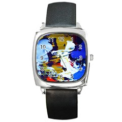 Balboa   Island On A Sand 21 Square Metal Watch by bestdesignintheworld